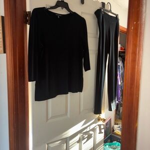 Ming Wang Classic Black Knit long sleeve top & Ming Wang XL pants